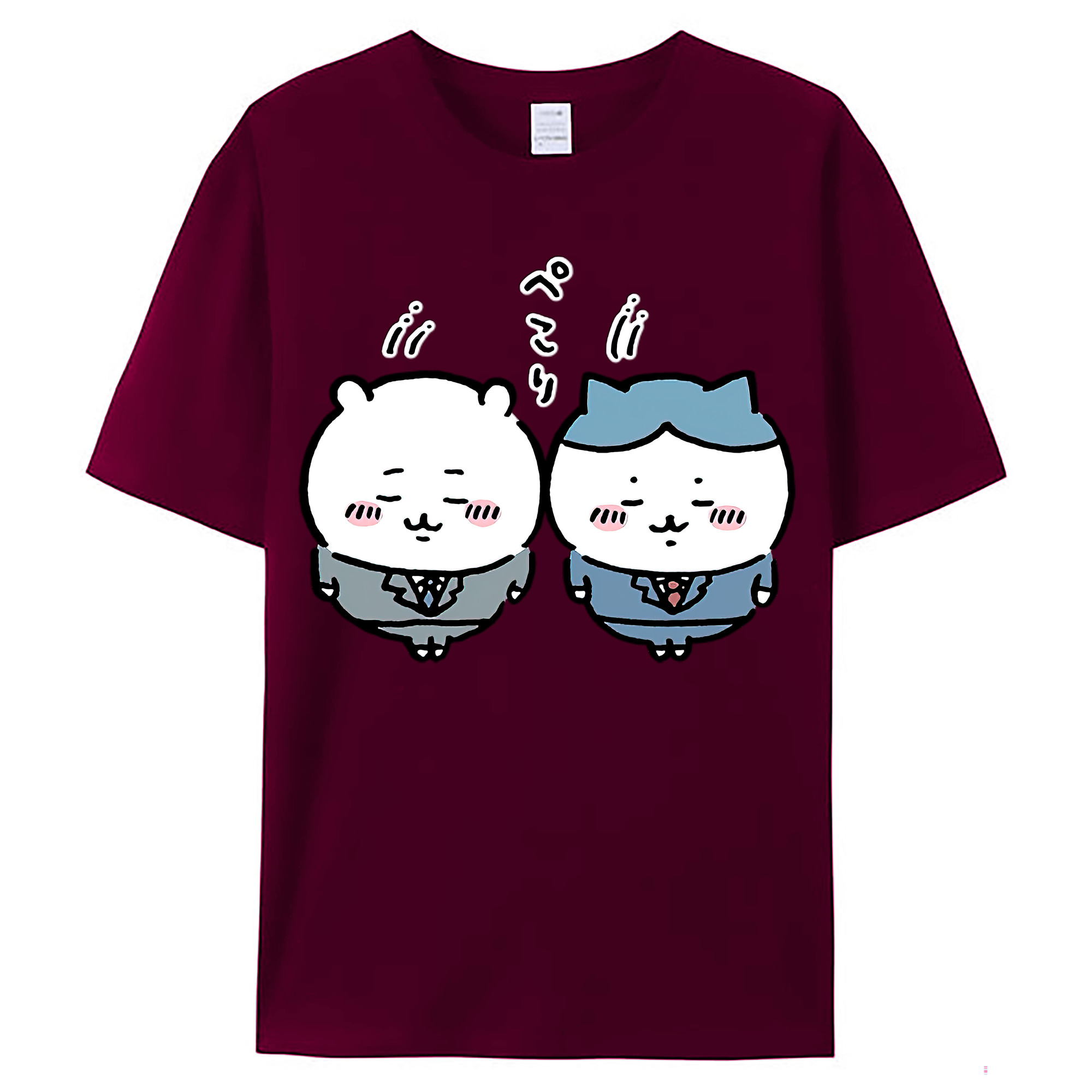 （画像用） ちいかわ ハチワレ Chii-kawa hachiware レディースカジュアルプリントTシャツ（綿100％）